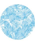 4 tovagliette blu con foglie rotonde - D.40 cm