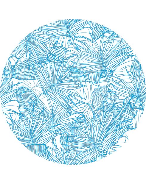 Tischsets mit 4 blauen, runden Blättern, D.40 cm