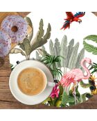 4 Sets de table ensemble animaux de la jungle dans un motif ronds multicolores - D.40 cm