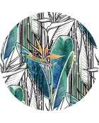 4 manteles individuales redondos Fleur de Paradis multicolores - D.40 cm