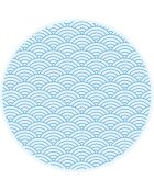 4 runde Tischsets Japanese Waves 2 blau - D.40 cm