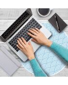 4 runde Tischsets Japanese Waves 2 blau - D.40 cm