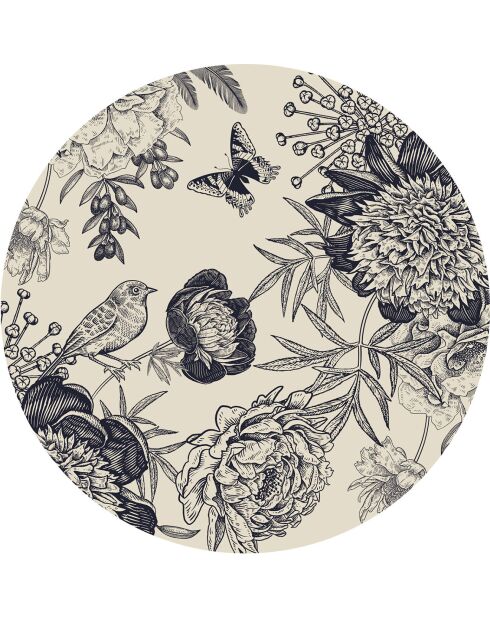 4 Sets de table ronds oiseau 3 multicolores - D.40 cm