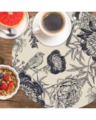 4 Sets de table ronds oiseau 3 multicolores - D.40 cm