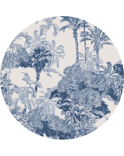 4 tovagliette rotonde in palma blu - D.40 cm