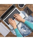 4 tovagliette rotonde in palma blu - D.40 cm