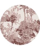 4 ronde placemats met rode palmbomen - D.40 cm