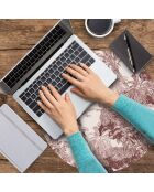 4 ronde placemats met rode palmbomen - D.40 cm