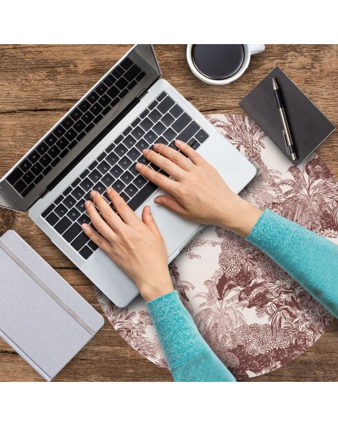 4 ronde placemats met rode palmbomen - D.40 cm