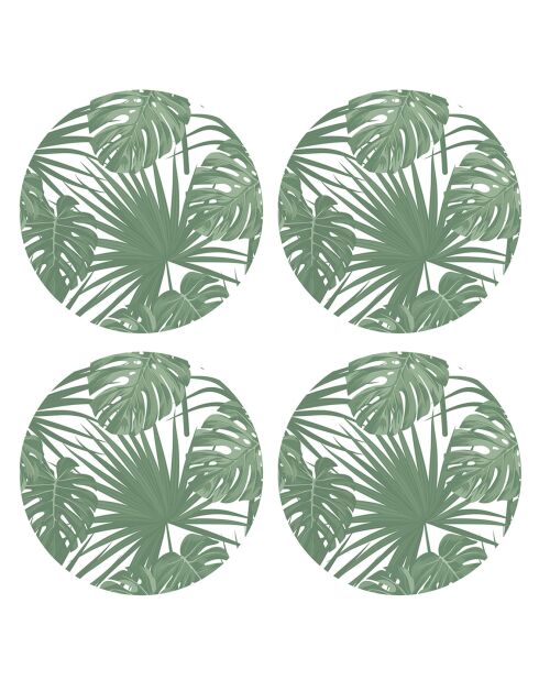 4 Sets de table ronds Palmier verts - D.40 cm
