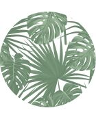 4 tovagliette rotonde a forma di palma verde - D.40 cm