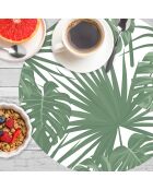 4 tovagliette rotonde a forma di palma verde - D.40 cm