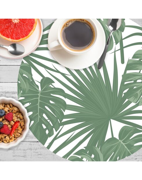 4 Sets de table ronds Palmier verts - D.40 cm