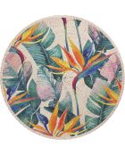 4 Sets de table ronds en osier fleur de paradis multicolores - D.40 cm