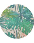 4 Sets de table ronds en osier de la jungle multicolores - D.40 cm