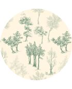 4 mehrfarbige runde baumförmige Tischsets - D.40 cm