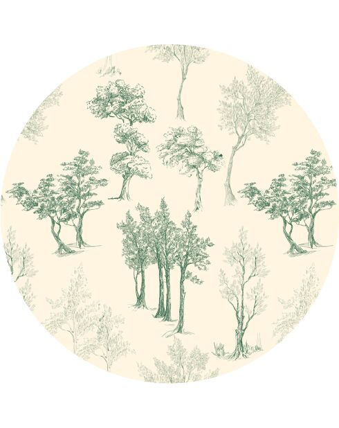 4 veelkleurige ronde boomvormige placemats - D.40 cm