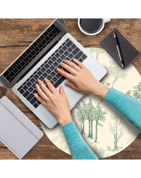 4 veelkleurige ronde boomvormige placemats - D.40 cm