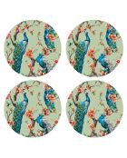 4 Sets de table Peacock 5 multicolores - D.40 cm