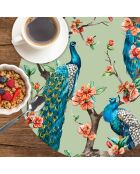 4 Sets de table Peacock 5 multicolores - D.40 cm