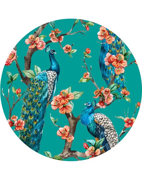 4 Sets de table Paon 8 multicolores - D.40 cm