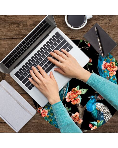 4 manteles individuales multicolores Peacock 7 - D.40 cm