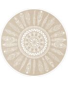 4 runde Feder-Tischsets 4 runde beigefarbene Feder-Tischsets - D.40 cm