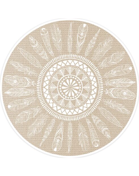 4 tovagliette rotonde in piuma 4 tovagliette rotonde in piuma beige - D.40 cm