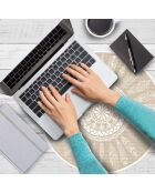 4 runde Feder-Tischsets 4 runde beigefarbene Feder-Tischsets - D.40 cm