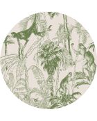 4 tovagliette rotonde a forma di scimpanzé verde - D.40 cm