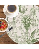 4 tovagliette rotonde a forma di scimpanzé verde - D.40 cm