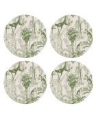 4 tovagliette rotonde a forma di scimpanzé verde - D.40 cm