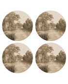 4 manteles individuales redondos Tobago multicolores - D.40 cm