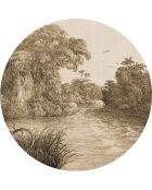 4 manteles individuales redondos Tobago multicolores - D.40 cm