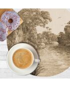 4 manteles individuales redondos Tobago multicolores - D.40 cm