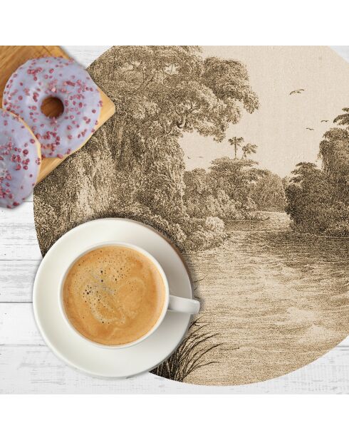 4 manteles individuales redondos Tobago multicolores - D.40 cm