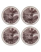 4 manteles redondos rojos Santo Domingo - D.40 cm