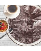 4 manteles redondos rojos Santo Domingo - D.40 cm