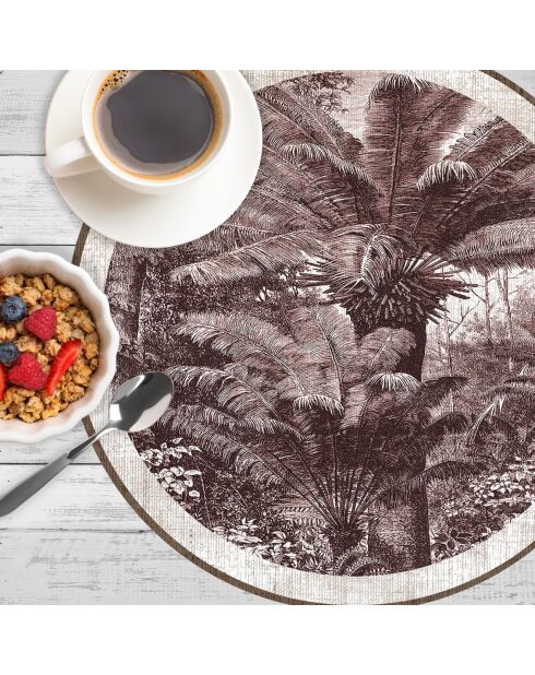 4 manteles redondos rojos Santo Domingo - D.40 cm