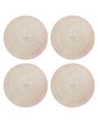 4 Sets de table ronds osier multicolores - D.40 cm