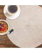 4 Sets de table ronds osier multicolores - D.40 cm