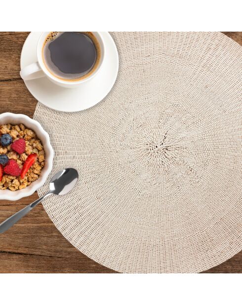 4 Sets de table ronds osier multicolores - D.40 cm