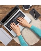 4 Sets de table ronds osier multicolores - D.40 cm