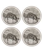 4 Sets de table ronds léopard sur rivière multicolores - D.40 cm