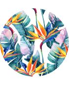 4 Sets de table ronds Fleur de paradis multicolores - D.40 cm