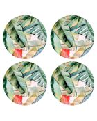 4 Sets de table ronds feuilles colorées multicolores - D.40 cm