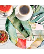 4 Sets de table ronds feuilles colorées multicolores - D.40 cm