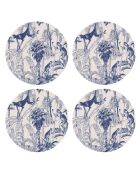 4 ronde blauwe placemats voor chimpansees - D.40 cm