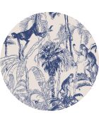 4 ronde blauwe placemats voor chimpansees - D.40 cm