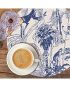 4 ronde blauwe placemats voor chimpansees - D.40 cm